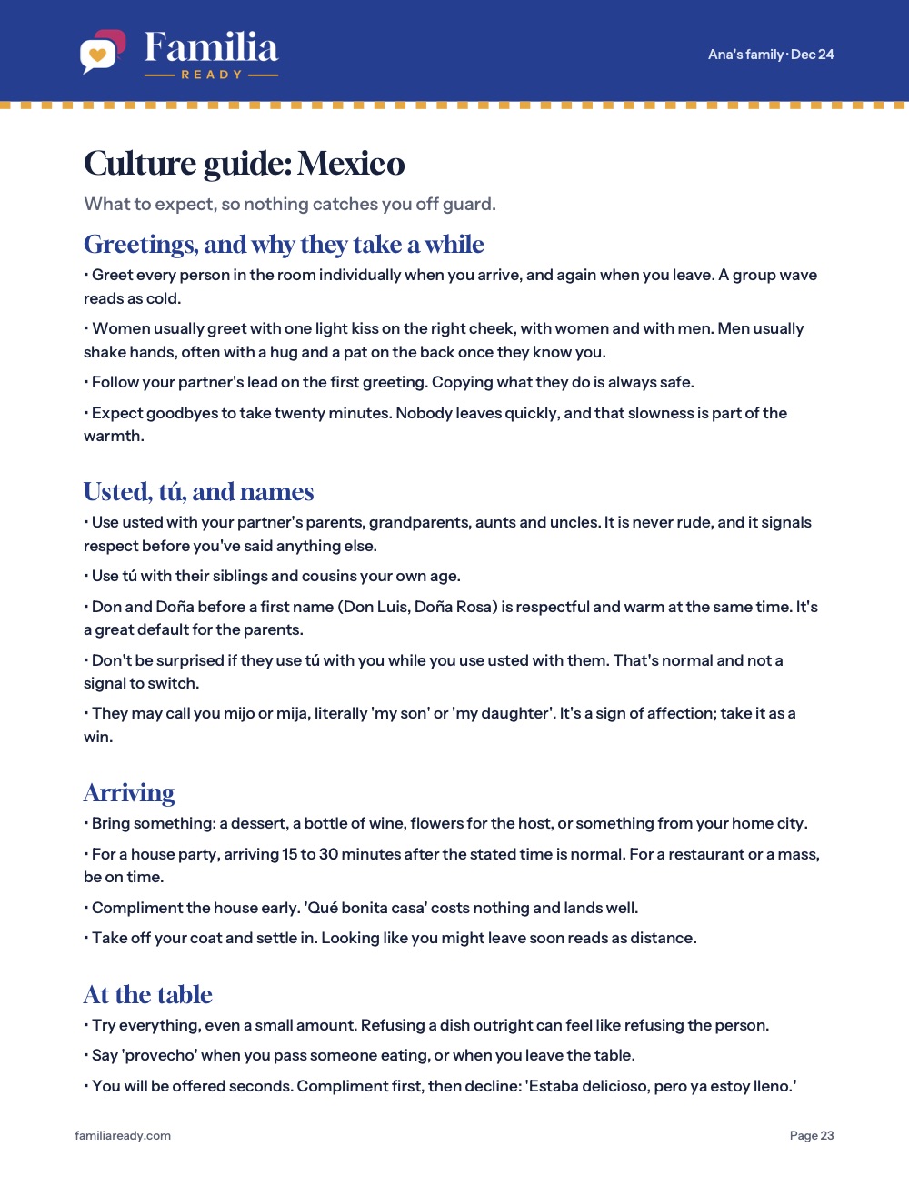 A culture guide for where they're from